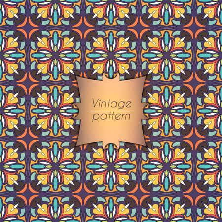 Abstract colorful geometric seamless pattern. Floral background textureのイラスト素材