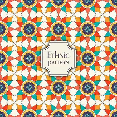 Abstract colorful geometric seamless pattern. Floral background textureのイラスト素材