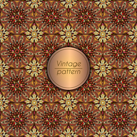 Abstract colorful geometric seamless pattern. Floral background textureのイラスト素材