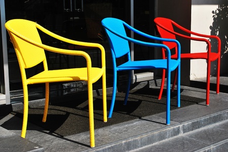 the colurful chairの写真素材