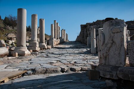 Sunset at Ephesus, antuque city in Turkeyの写真素材