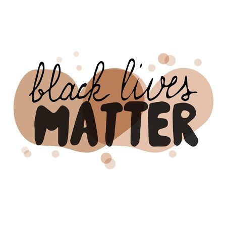 Black lives matter hand drawn lettering isolated on white background stock vector illustration. Graphic humanity poster. Vector illustrationのイラスト素材