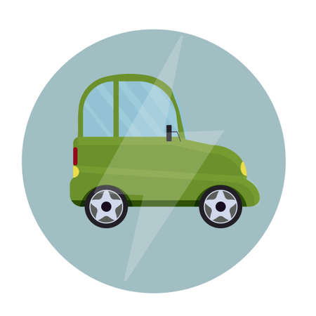 Electric car and Electrical charging station symbol icon stock vector illustration isolated on white background. Concept, battery.のイラスト素材