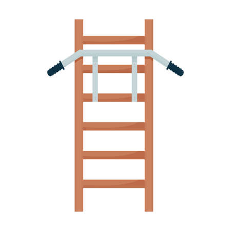 Swedish wall, indoor equipment for training, sport exercise isolated object on white background. Colorful graphic symbol. Vector illustrationのイラスト素材