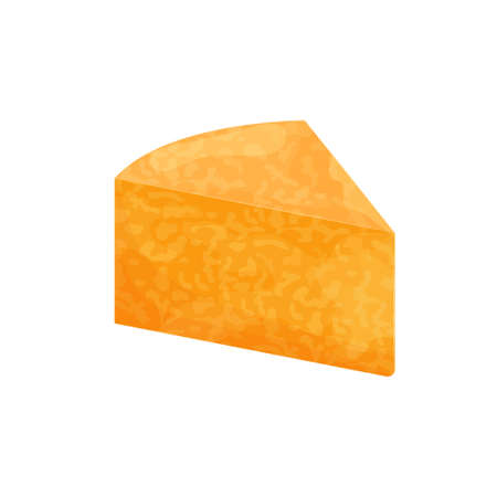 Piece of Colbu Jack cheese, detailed bright isolated on white background. Food, gourmet in flat style. Portion, triangle shape. Vector illustrationのイラスト素材