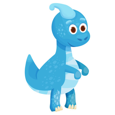 Dinosaur, baby animal fantasy fossil animal in cartoon style isolated on white background. Cute dino character, funny monster. Print, baby shower.のイラスト素材