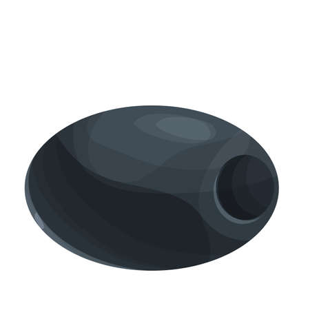 Black olive in cartoon style isolated on white background. Food ingredient. Traditional Greek or Italian plant.のイラスト素材