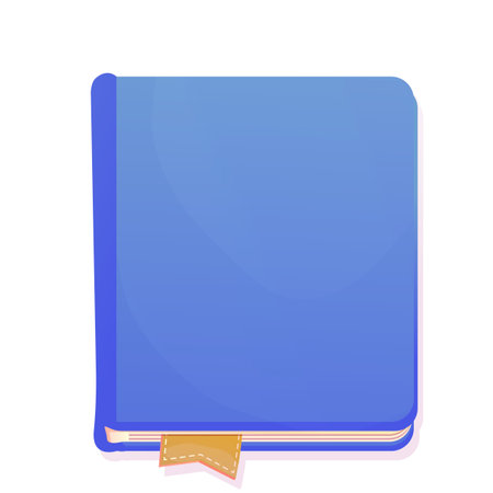 Notebook closed with spiral, marks top view in cartoon style isolated on white background. Office, school diary.のイラスト素材