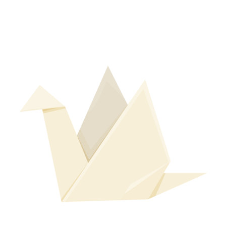 Origami crane paper japanese figure in cartoon style isolated on white background.のイラスト素材