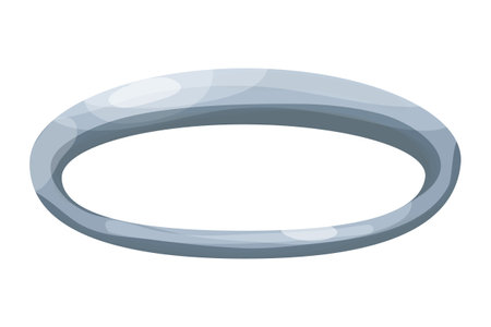 Angel silver nimbus shine halo gray in cartoon style isolated on white background. Magic ring, circle, aureole.のイラスト素材