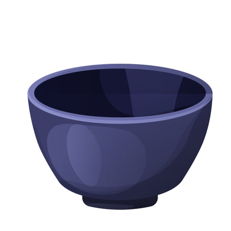 Teacup traditional asian shape, ceramic in cartoon style isolated on white background.のイラスト素材