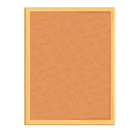 Cork board in wooden frame empty in cartoon style isolated on white background. Space for schedule, tasks and memeory pages.のイラスト素材