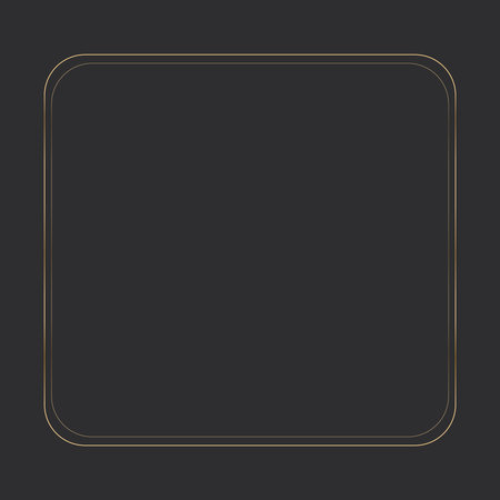 Golden elegant thin line frame on the dark background. Perfect border design for headline, text decor and sale banner. Vectorのイラスト素材