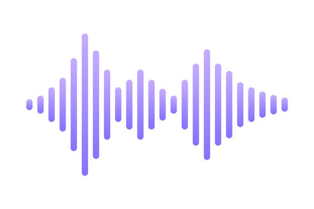 Sound wave floating icon, record bar, music waveform audio track radio play equalizer line, simple isolated on white background.のイラスト素材