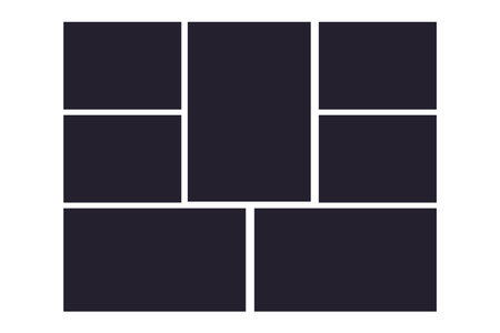 Photo grid collage frames template, moodboad layout, mosaic border, scrapbook set isolated on...