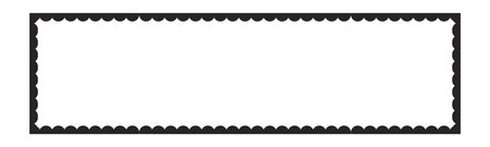 Scalloped border curve lace frame set. Silhouette frilly figure, stamp curvy edge. Wiggle decoration, tag, vintage sticker.のイラスト素材