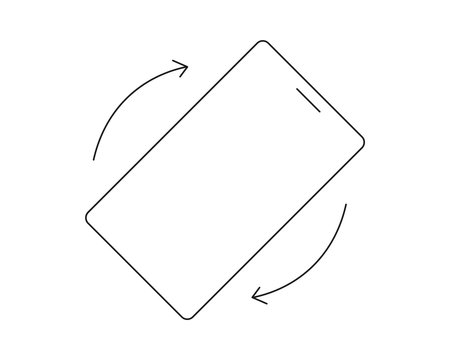 Rotate Mobile Phone icon, rotation symbol with arrows set. Turn device, screen. Ui button, web or app. Vertical or horisontal, phone screenのイラスト素材