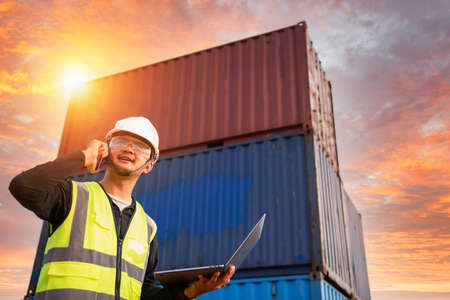 Foreman controls the loading of containers from cargo ships for import and export,Foreman or...
