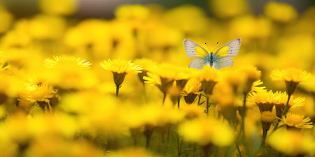 butterfly on flower Image of monarch butterfly on sunflower with blurred background Nature stock photo of insect close up The most beautiful picture of butterfly wings on a flowerの素材