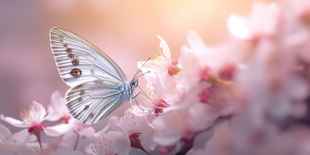 butterfly on flower Image of monarch butterfly on sunflower with blurred background Nature stock photo of insect close up The most beautiful picture of butterfly wings on a flowerの素材