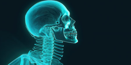 realistic x-ray images The image uses grid gradients and layer blending effects, health perspective.の素材