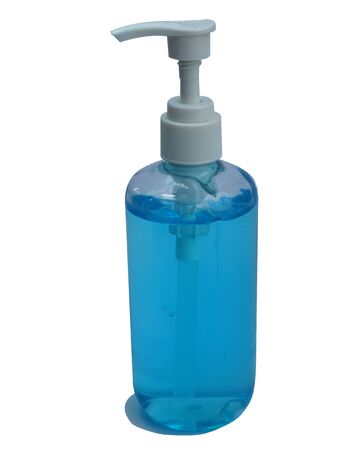 Alcohol gel sanitizer hand gel cleaners for anti Bacteria and virus on White Background   , People using alcohol gel to wash hands to prevent COVID-19 virusの写真素材