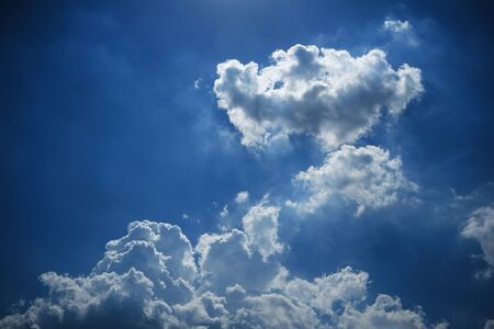 Beautiful blue sky with cloud. Color sky is clear with white clouds on natural background. White...