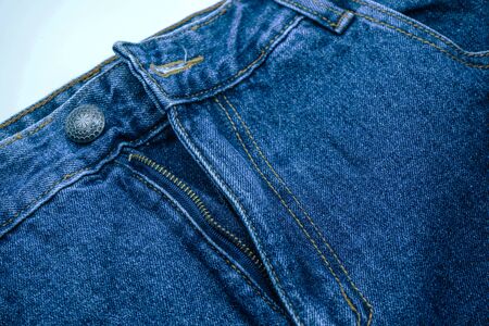 Close up of dark blue old jeans texture background. Blue Jeans texture-gray background.                                の写真素材