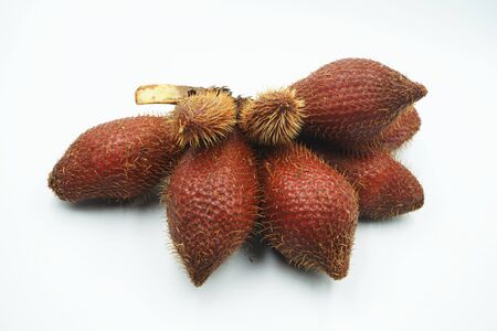 Salak fruit, Salacca zalacca on isolated on white backgroundの写真素材