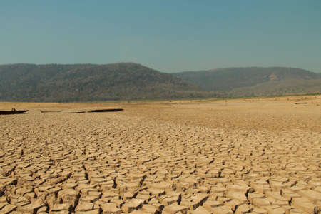 The drought land texture in Thailand. The global shortage of water on the planet. Global warming and greenhouse effect concept.の写真素材