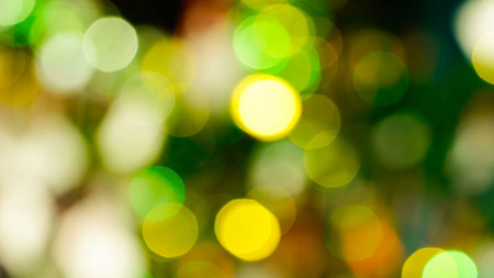 green bokeh background, golden bokeh, green bokeh abstract. for merry christmas Xmas and happy new yearの写真素材