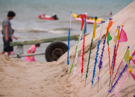 songkran festival in Bangsaen beach Thailand 2017の写真素材