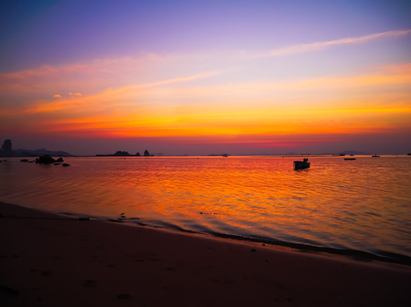sea view and sky landscape background in twilight timesの写真素材