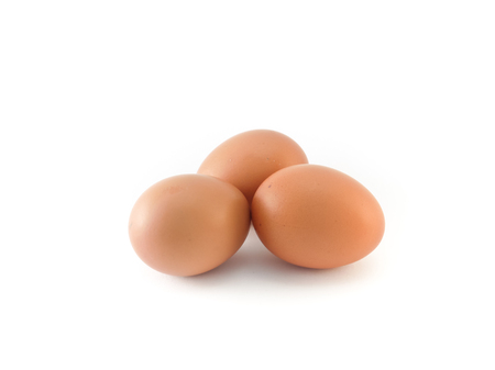 chicken egg isolated on the white backgroundの写真素材