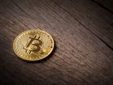 digital money golden bitcoinの写真素材
