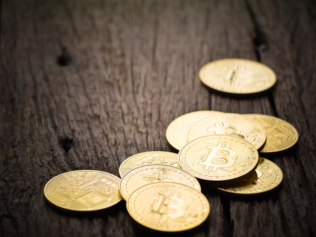 digital money golden bitcoinの写真素材