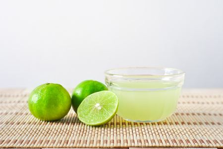 lime lemon juice for cooking  with close up viewの写真素材