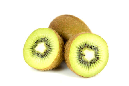 Kiwi fruit isolated on white backgroundの写真素材