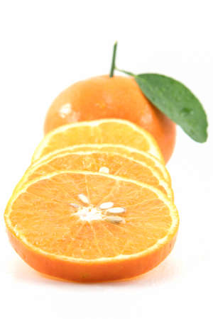 Orange fruit isolated on white background + Clipping Pathの写真素材