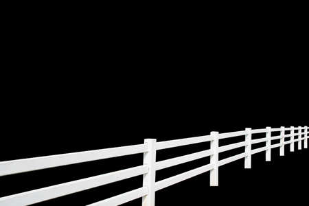 Wooden fence at  isolated on black backgroundの写真素材