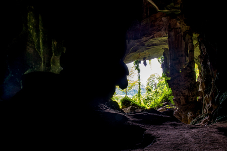 Entrance to the caveの写真素材