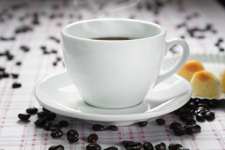 Coffee cup and coffee beansの写真素材