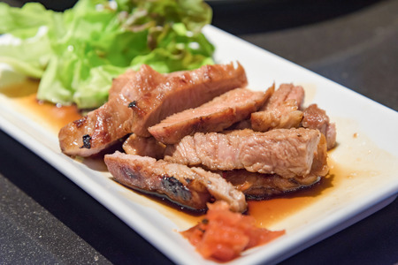 Pork Tepunyaki recipe is grill pork with Japanese soy sauce.の写真素材