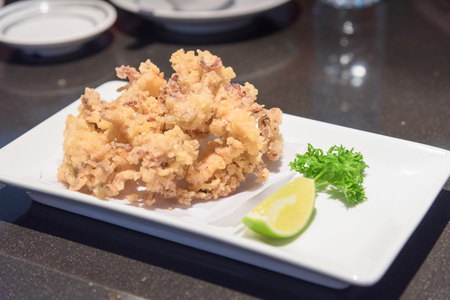 Fried squid tentaclesの写真素材