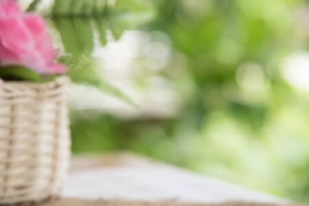 abtrack blur background, flower in basketの写真素材