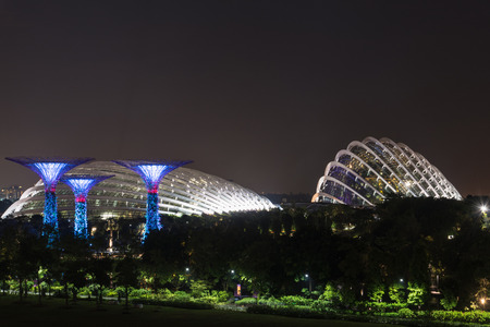 Singapore City at Night, cityscapesのeditorial素材