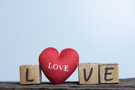 Heart with wooden alphabet concept of Valentine's Dayの写真素材