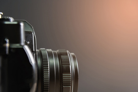 Vintage camera on dark backgroundの写真素材