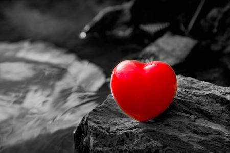 red heart and background : valentine day conceptの写真素材