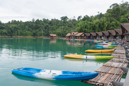 Beautiful landscape. Khao Sok National Park. Ratchaprapa dam in Surat Thani, Thailandの写真素材